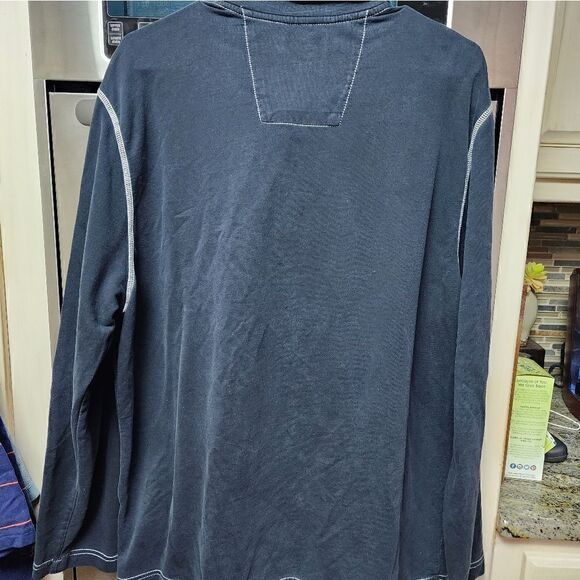 1406 - Men’s Nautica long sleeve shirt L black 1/4 zip - Like new - Picture 4 of 4